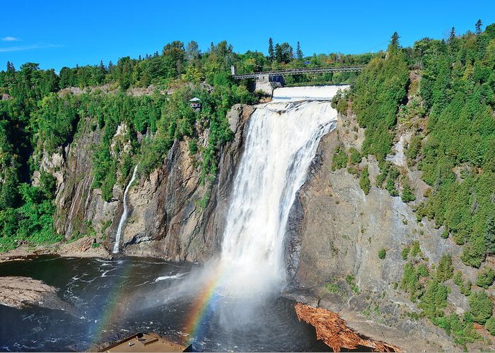 Quebec Greeting Card featuring the photograph Montmorency Falls by Songquan Deng
