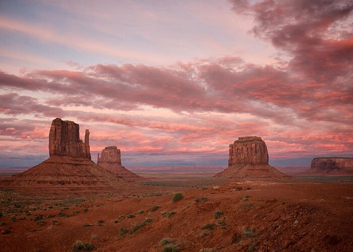 Monument Valley Greeting Card featuring the photograph Monument Valley at Sunset by Mary Lee Dereske