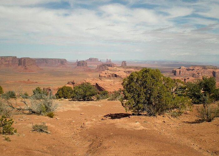 Landscape Greeting Card featuring the photograph Monument Valley by Fred Wilson