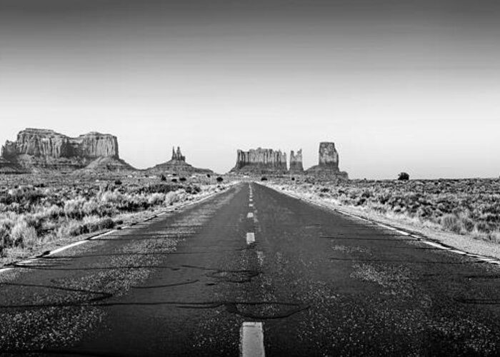 Monument Valley Greeting Card featuring the photograph Freedom BW by Az Jackson