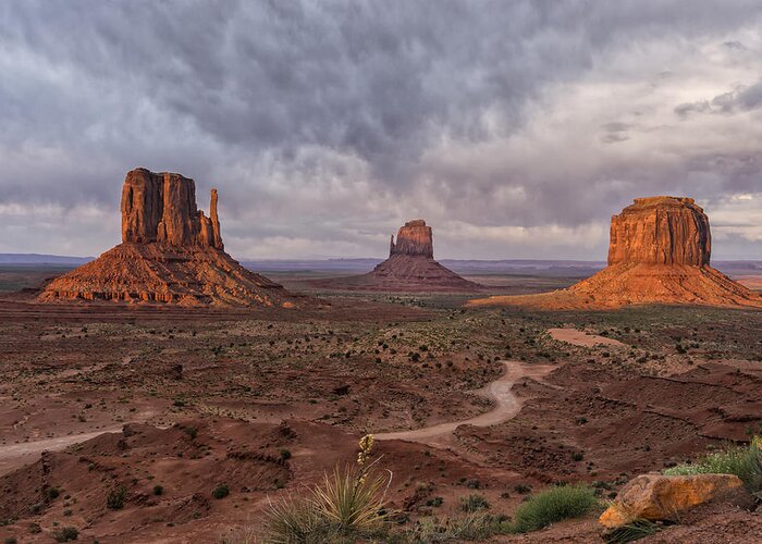 Arizona Greeting Card featuring the photograph Monument Valley Mittens AZ DSC03662 by Greg Kluempers