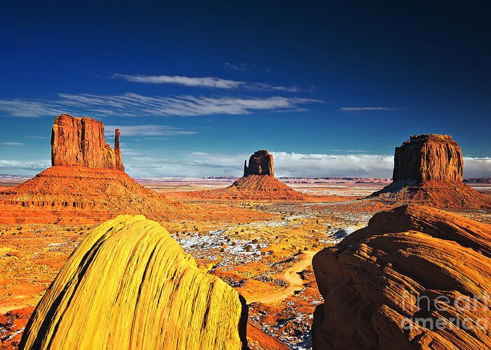 Monument Valley Greeting Card featuring the photograph Monument Valley Mittens Utah USA by Sam Antonio