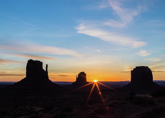 Photography Greeting Card featuring the photograph Monument Valley Sunrise by Joe Kopp