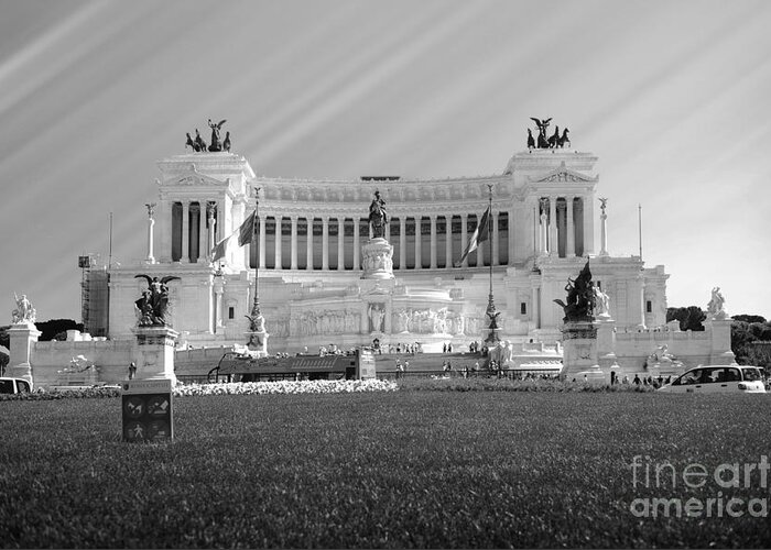 Neoclassical Architecture Greeting Card featuring the photograph Monumental architecture in Rome by Stefano Senise