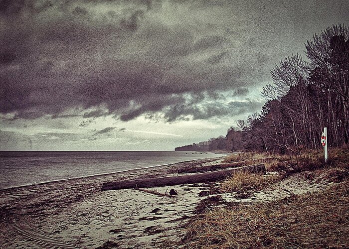 Denmark Greeting Card featuring the photograph Moody beach by Ingrid Dendievel