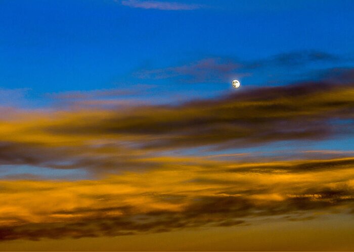 Clouds Greeting Card featuring the photograph Moon Rise Over Montezuma by Bruce Bottomley