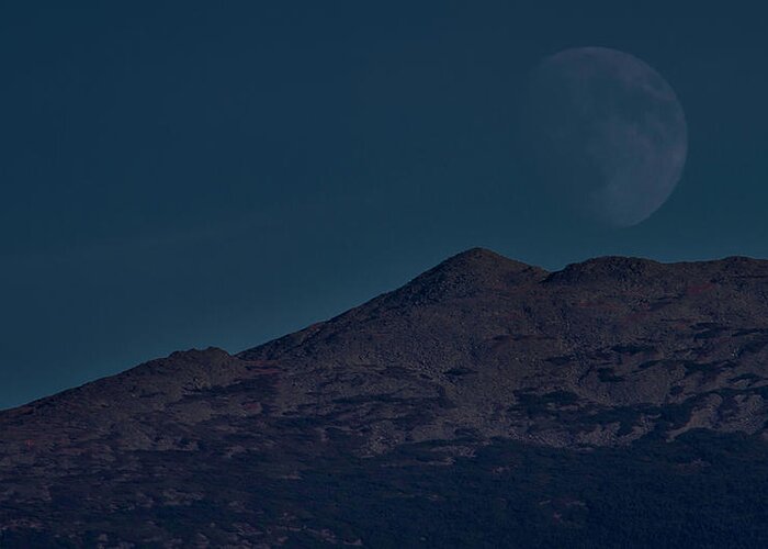 Moon Greeting Card featuring the photograph Moonrise Mount Adams by Benjamin Dahl