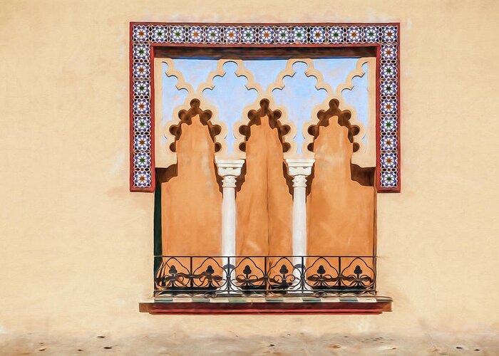 Arabic Greeting Card featuring the photograph Moorish Window II by David Letts
