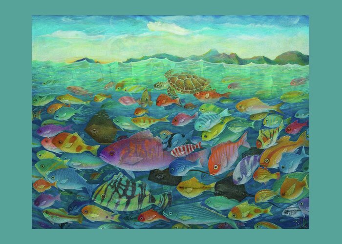 Fish Greeting Card featuring the painting More Fish by Lynn Bywaters