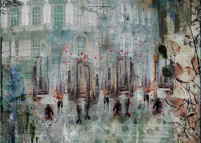 London Greeting Card featuring the mixed media Morning Dance by Nicky Jameson