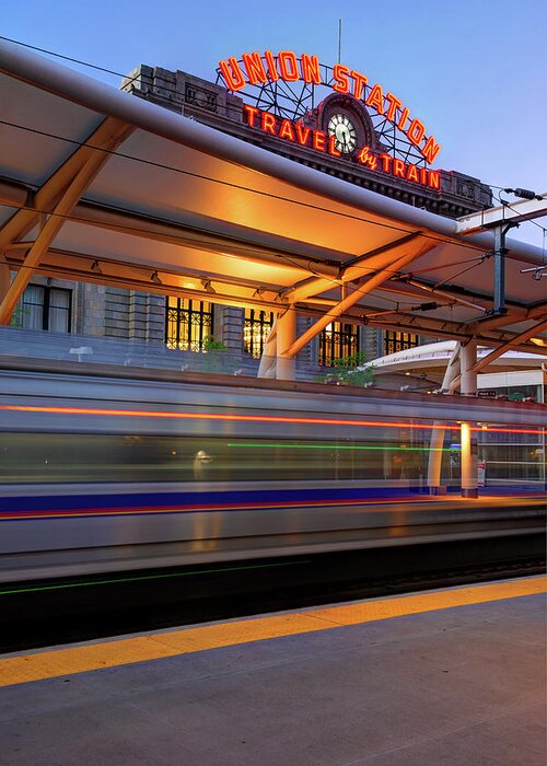 America Greeting Card featuring the photograph Morning Departure at Union Station in Denver LoDo District by Gregory Ballos