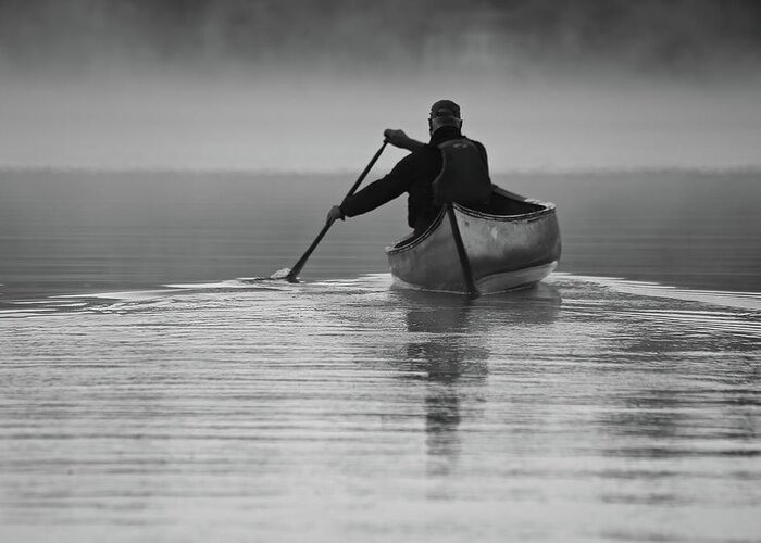 Canoe Greeting Card featuring the photograph Morning Paddle by John Meader