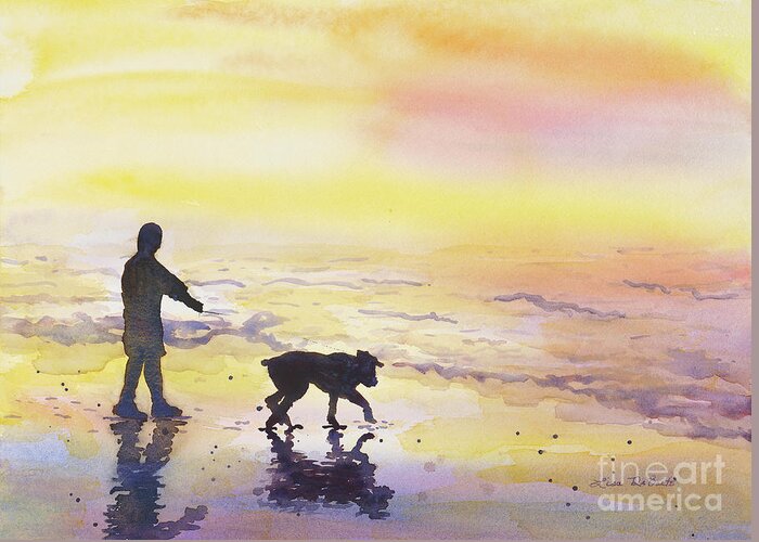 Reflections Greeting Card featuring the painting Morning reflections by Lisa Debaets