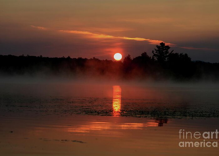 Sunrise Greeting Card featuring the photograph Morning Reflections on Lake Umbagog  by Neal Eslinger
