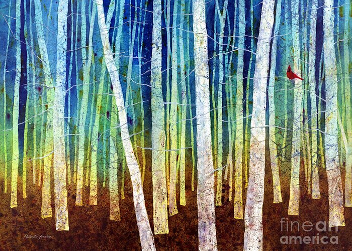 Cardinal Greeting Card featuring the painting Morning Song I by Hailey E Herrera