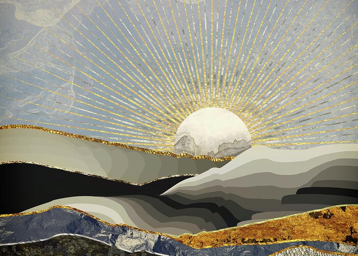 Morning Greeting Card featuring the digital art Morning Sun by Katherine Smit