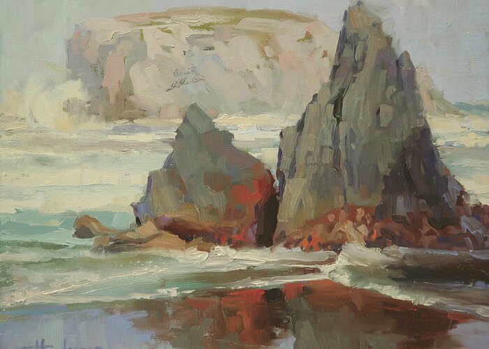 Coast Greeting Card featuring the painting Morning Tide by Steve Henderson