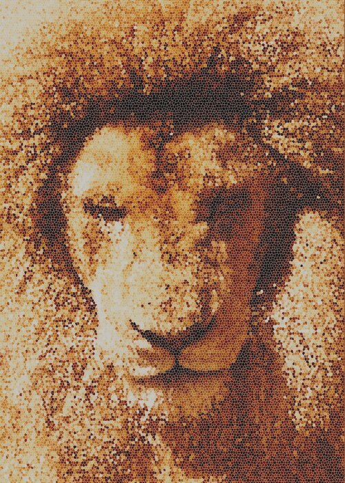 Mosaic Lion Greeting Card featuring the photograph Mosaic Lion by Scott Carruthers