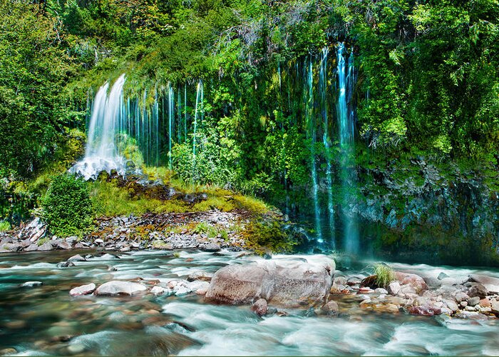 Landscape Greeting Card featuring the photograph Mossbrae Falls by Bryant Coffey