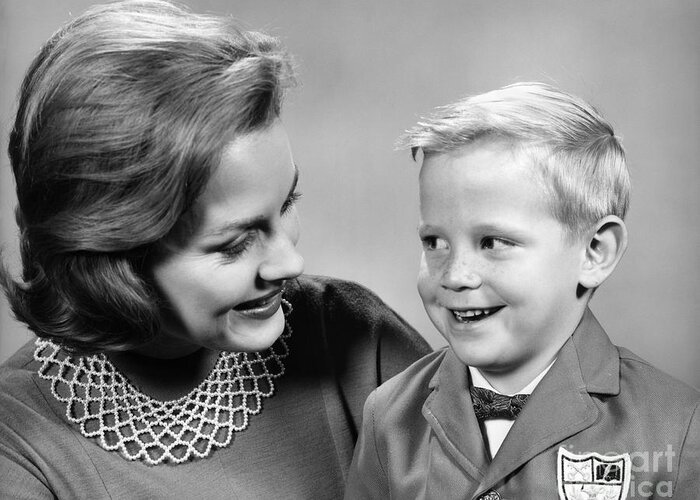 1960s Greeting Card featuring the photograph Mother And Son, C.1960s by H. Armstrong Roberts/ClassicStock