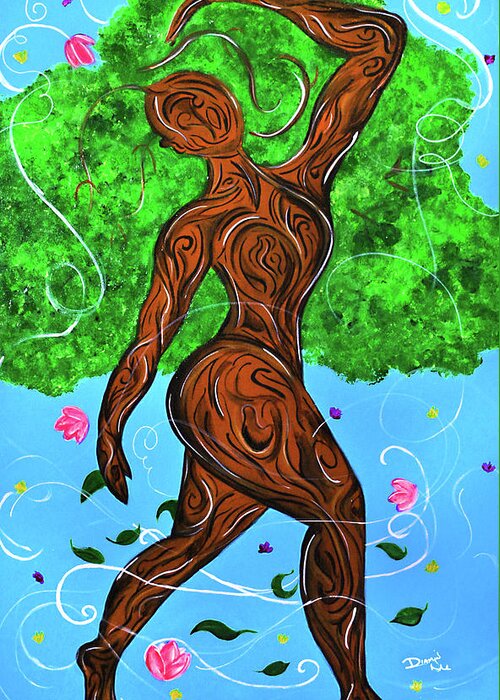  Greeting Card featuring the painting Mother Nature by Diamin Nicole
