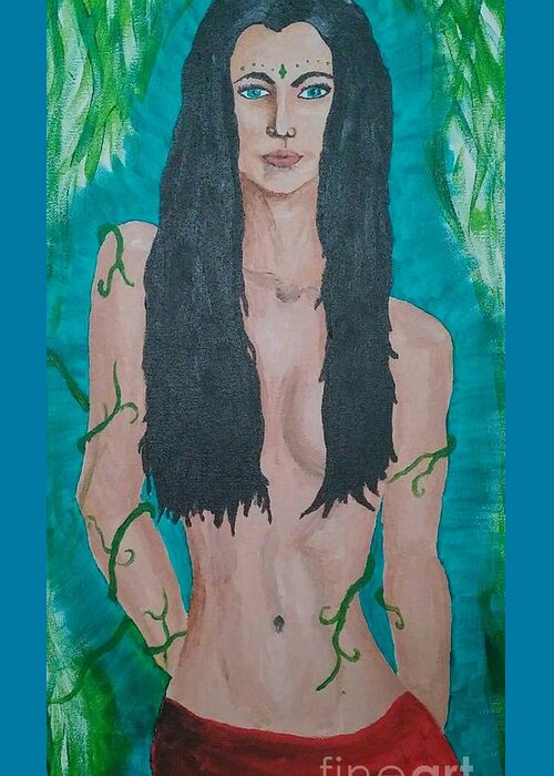 Woman Greeting Card featuring the painting Mother nature by Heather James