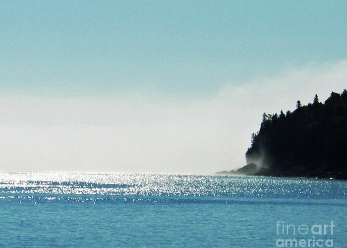 Ocean Greeting Card featuring the photograph Mount Desert Island Maine Fogged Waters of the Atlantic by Lizi Beard-Ward