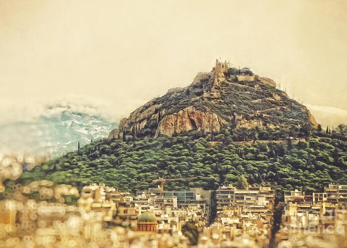 Mount Lycabettus Greeting Card featuring the photograph Mount Lycabettus by HD Connelly