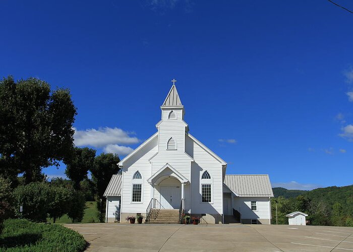 Lookado Mountain Greeting Card featuring the photograph Mountain Church by Karen Ruhl