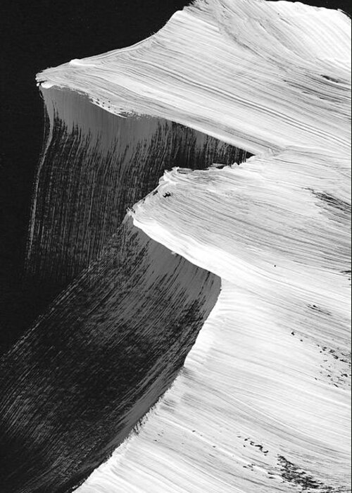 Black And White Painting Paintings Greeting Card featuring the painting Mountain Peak 4 by Lidija Ivanek - SiLa