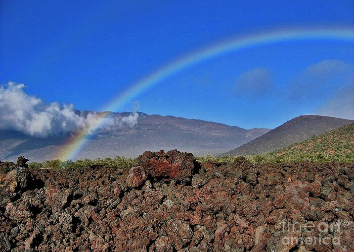Hawaiian Rainbow Greeting Card featuring the photograph Mountain Rainbow by Bette Phelan