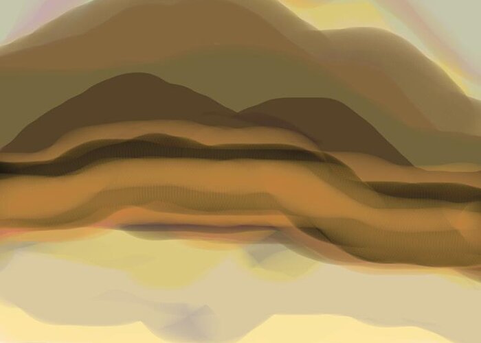 Abstract Mountain Art Print Greeting Card featuring the painting Mountain Range by D Perry