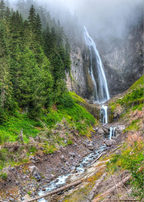 Waterfalls Greeting Card featuring the photograph Mountain Waterfalls 5808 by Chris McKenna