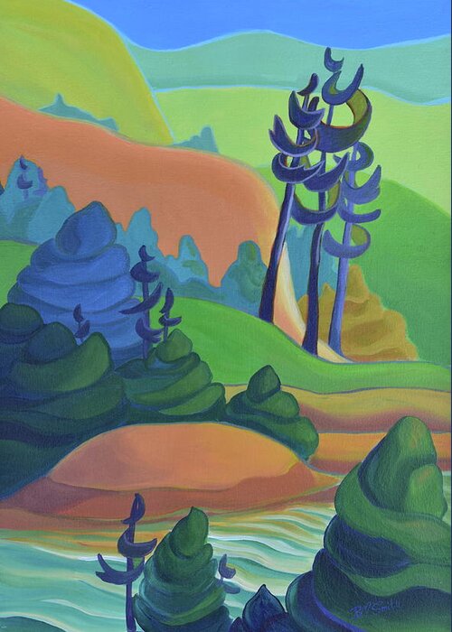 Group Of Seven Greeting Card featuring the painting Hills in Spring by Barbel Smith