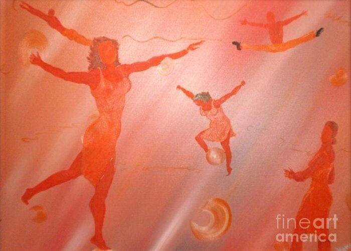 Dance Greeting Card featuring the painting Movement by Barbara Hayes