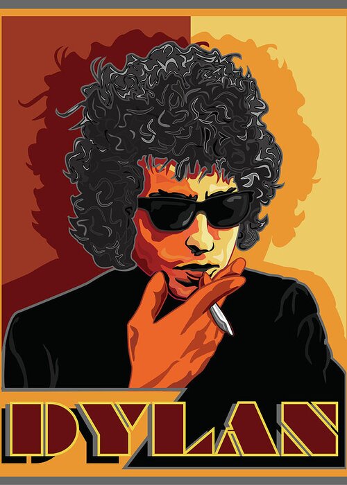  Bob Dylan Greeting Card featuring the digital art Bob Dylan American Music Legend by Larry Butterworth
