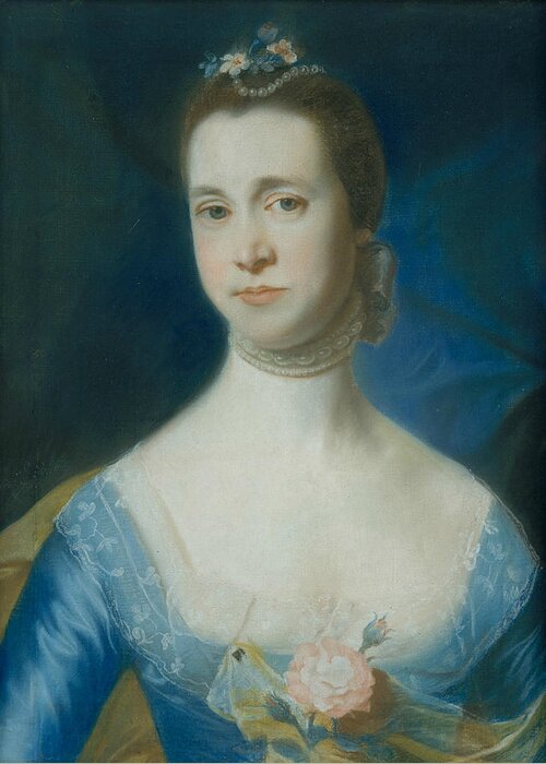 American Painters Greeting Card featuring the pastel Mrs. Edward Green by John Singleton Copley