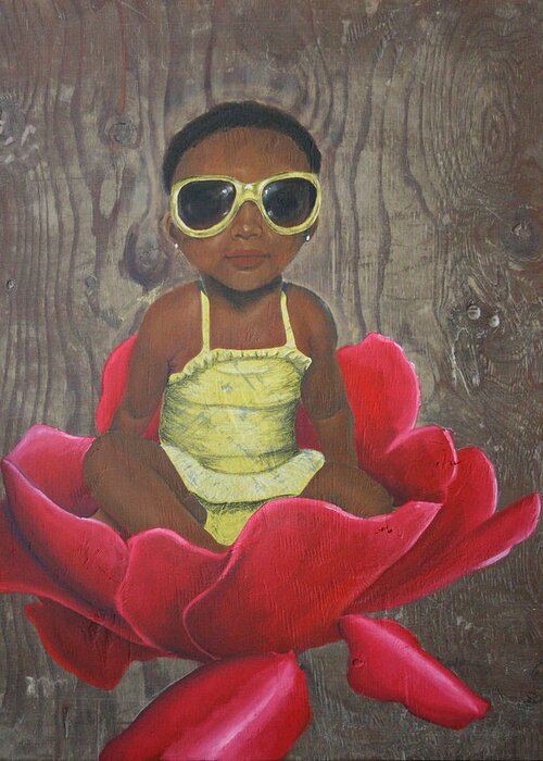 Flowers Greeting Card featuring the painting Ms. Petals by Edmund Royster