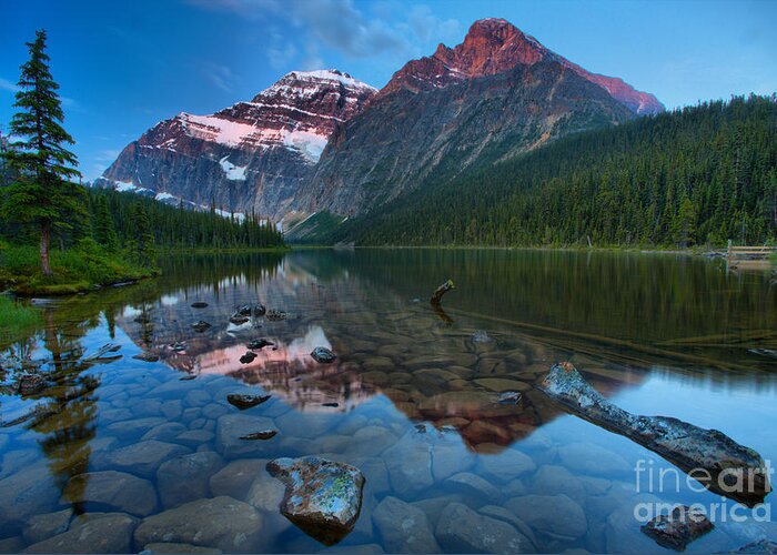 Cavell Greeting Card featuring the photograph Mt Edith Cavell Sunrise Glow by Adam Jewell