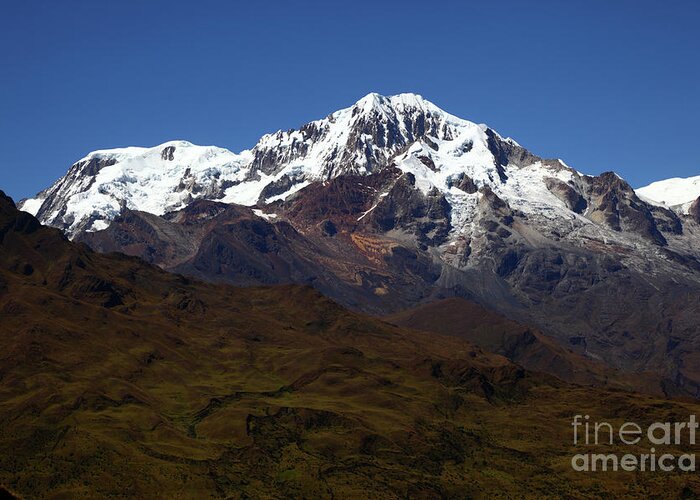 Bolivia Greeting Card featuring the photograph Mt Illampu Cordillera Real by James Brunker