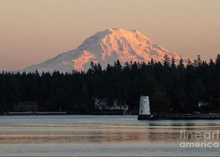  Greeting Card featuring the photograph Mt Rainier Alpine Glow I by Chuck Flewelling