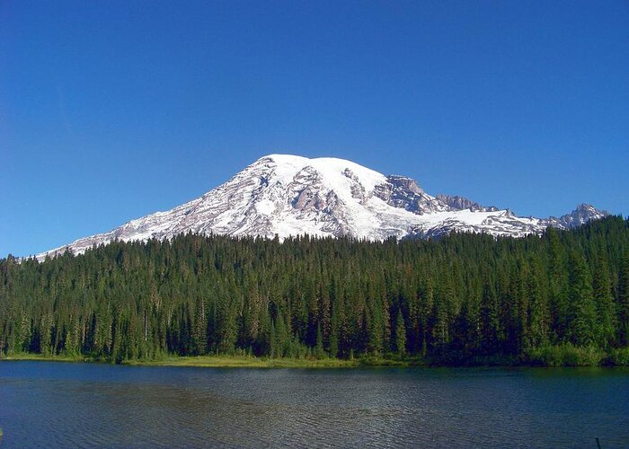 Mountains Greeting Card featuring the photograph Mt. Rainier at Reflection Lake by Charles Robinson