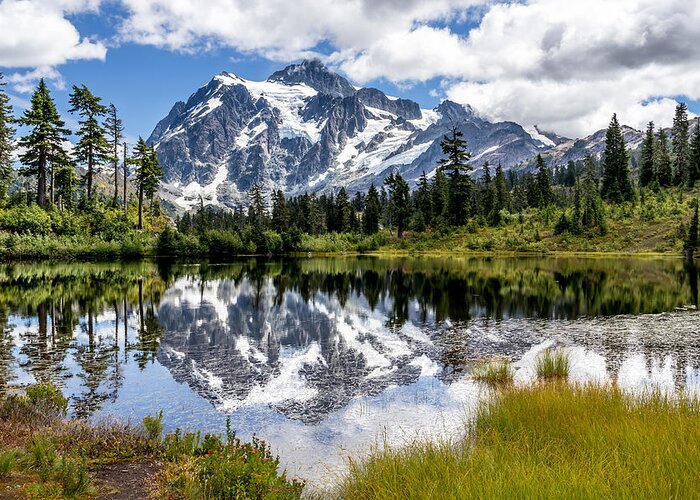 Mt Greeting Card featuring the photograph MT Shuksan on Picture Lake 1 by Rob Green