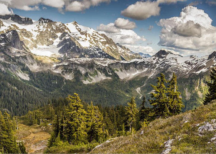 Mt Baker Greeting Card featuring the photograph Mt Shuksan Panoramic by Tony Locke