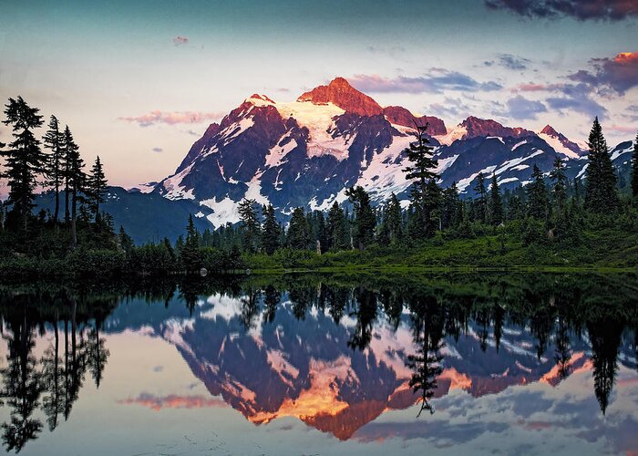 Mount Shuksan Greeting Card featuring the photograph Mt. Shuksan Washington Northern Cascades by Brendan Reals