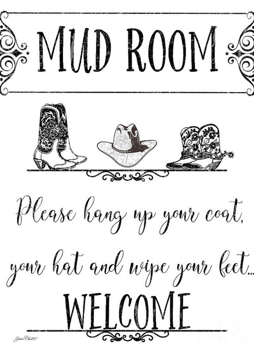 Mud Greeting Card featuring the digital art Mud Room-E by Jean Plout