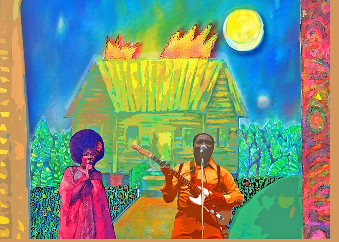 Music Greeting Card featuring the painting Muddy Waters by Joe Roache