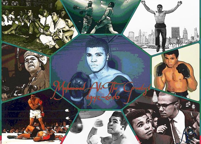 Digital Art Greeting Card featuring the digital art Muhammad Ali The Greatest by Karen Buford