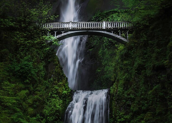 Columbia River Gorge Greeting Card featuring the photograph Multnomah Falls by Larry Marshall