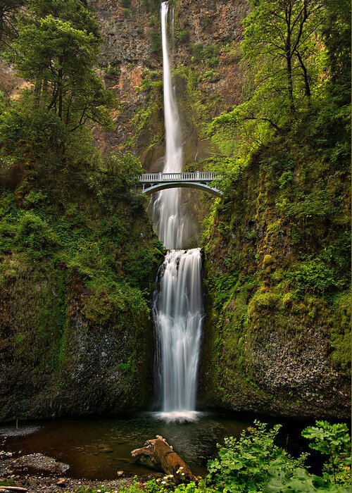Multnomah Greeting Card featuring the photograph Multnomah Falls by Mary Jo Allen